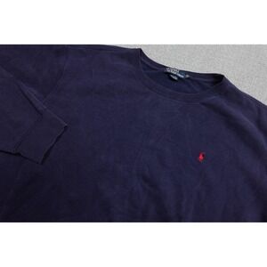 Vintage Polo Ralph Lauren Sweatshirt Mens 2XL Blue Fleece Crewneck Pony Logo